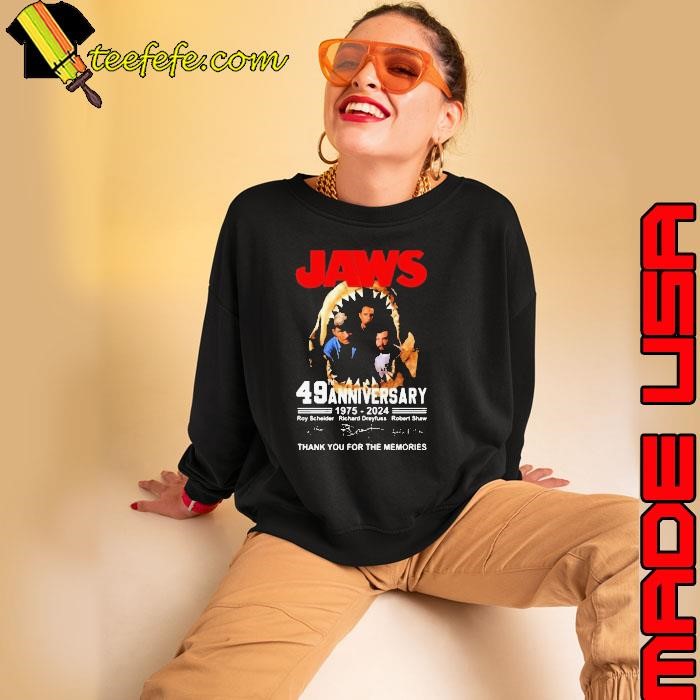Jaws 49th Anniversary 1975 2024 Thank You For The Memories Signatures Sweatshirt