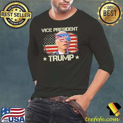 Joe Biden Confused Vice President Trump 2024 USA American Flag T-Shirt