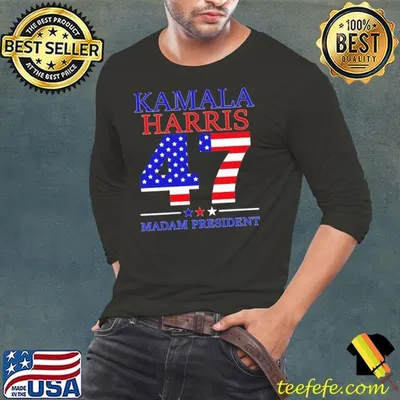 Kamala Harris 47 Madam President USA Flag Election 2024 T-Shirt