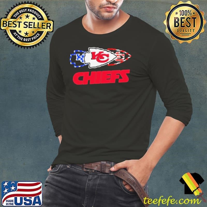 Kansas City Chiefs American Flag Celebrating 4th Of July Long Sleeve Tee