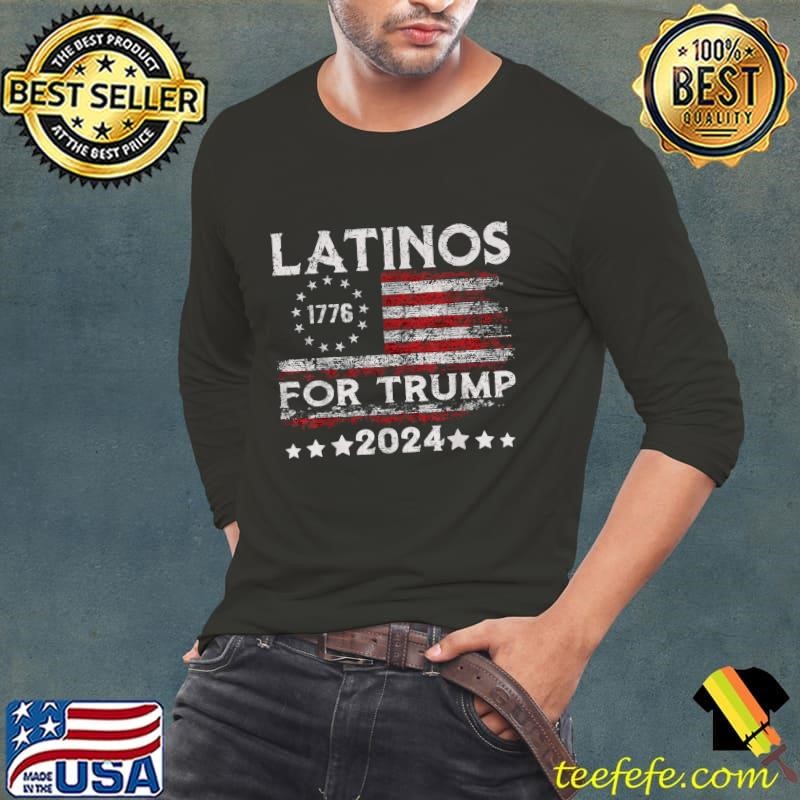 Latinos for Trump 2024 Stars Election USA Flag T-Shirt