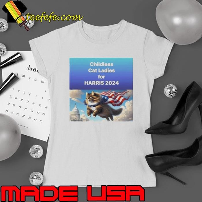 Lorenzo The Cat Childless For Cat Ladies For Harris 2024 shirt