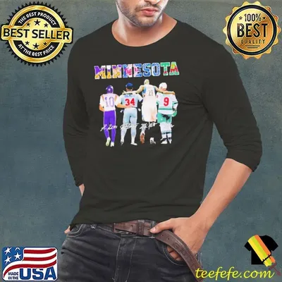 Minnesota Sports Teams Tarkenton Puckett Garnett And Koivu Signatures Shirt