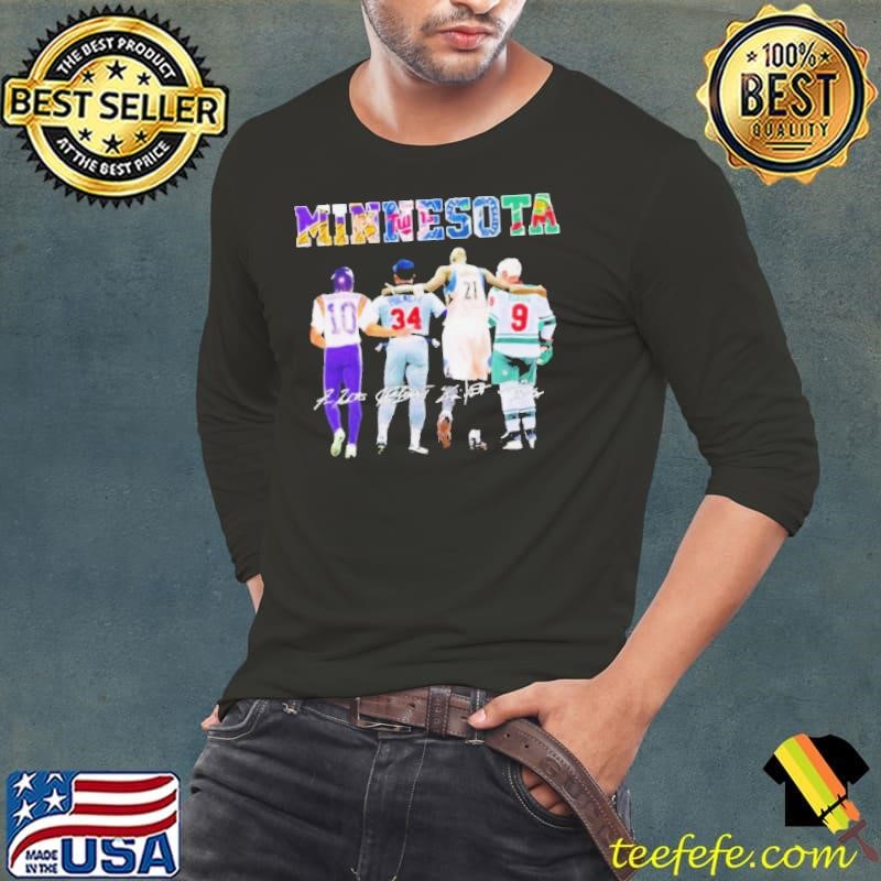 Minnesota Sports Teams Tarkenton Puckett Garnett And Koivu Signatures Shirt