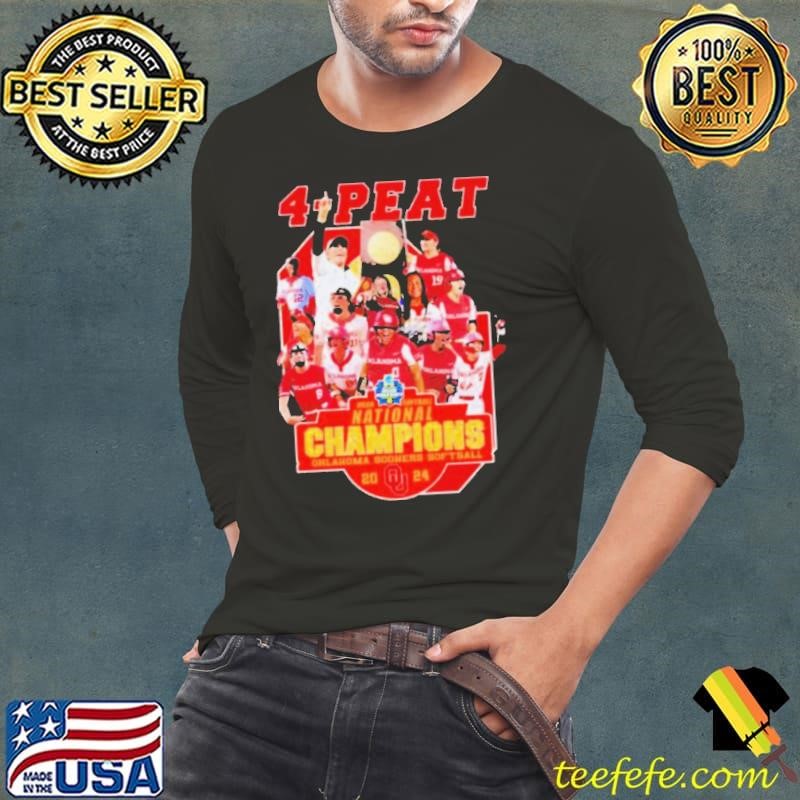 NCAA Softball 4-Peat Oklahoma Sooners National Champions Long Sleeve Tee
