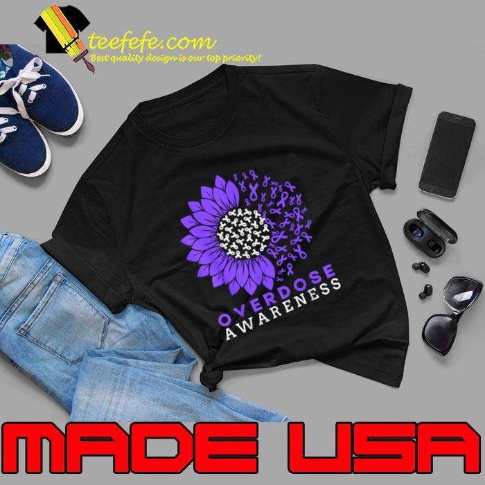 Overdose Awareness Month Sunflower Ribbon Purple Unisex