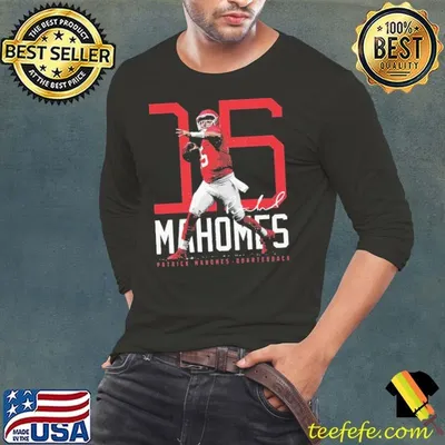 Patrick Mahomes Kansas City Bold Number American football quarterback T-Shirt
