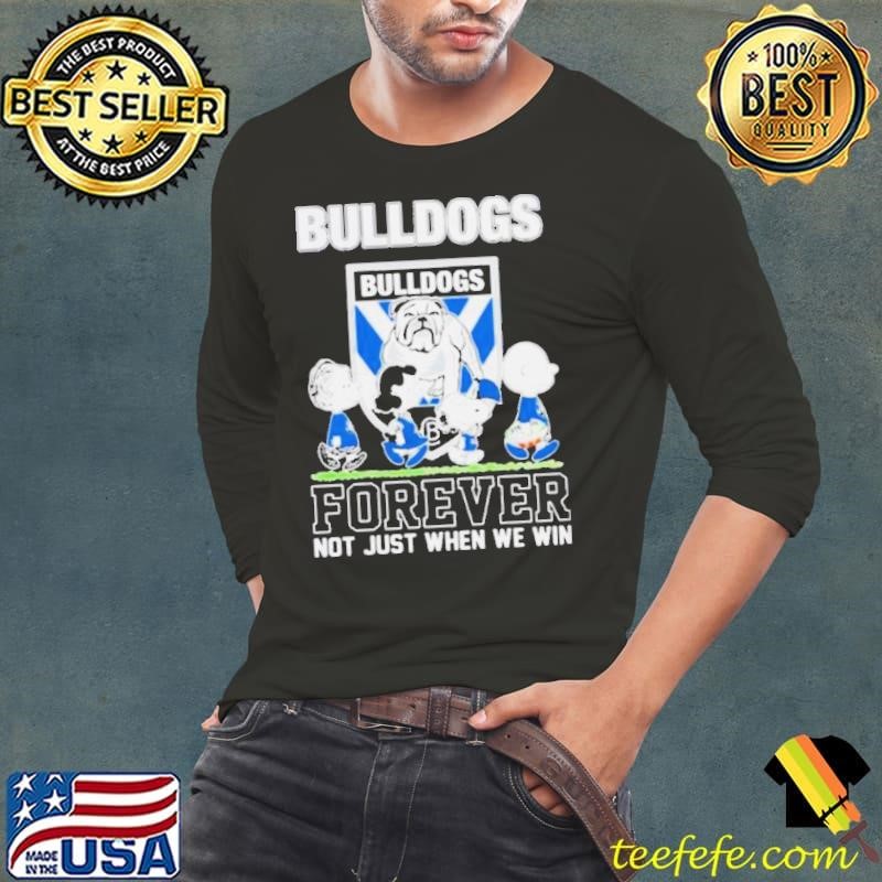 Peanuts Characters Walking Canterbury-Bankstown Bulldogs Forever Not Just When We Win Shirt
