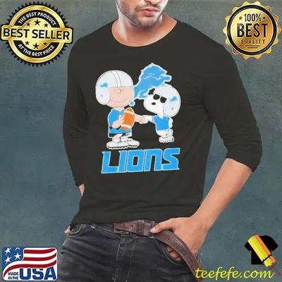 Peanuts Snoopy Fist Bump Charlie Brown Detroit Lions Shirt