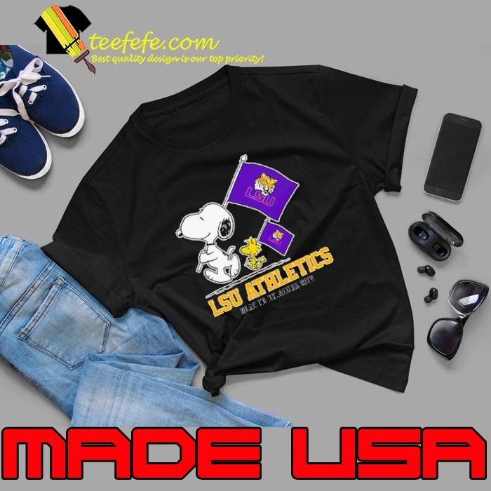 Snoopy LSU Athletics Road To Oklahoma City flag shirt