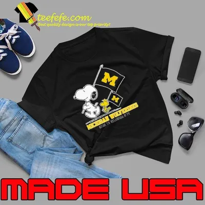 Snoopy Michigan Wolverines Road To Oklahoma City flag shirt