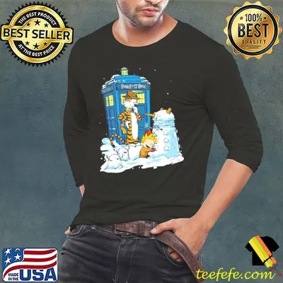 Snow Dalek Calvin And Hobbes And Doctor Who Graphic Shirt