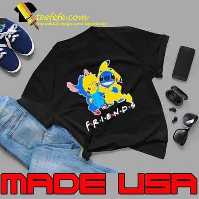 Stitch And Pokemon Pikachu Friends For Life Disney Fan Shirt