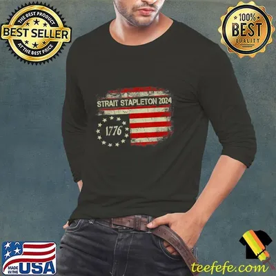 Strait Stapleton 2024 USA Flag Patriotic Concert Festival T-Shirt