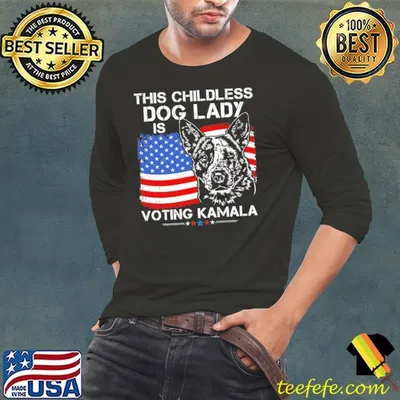 This Childless Dog Lady is Voting Kamala-Harris 2024 Usa Flag T-Shirt