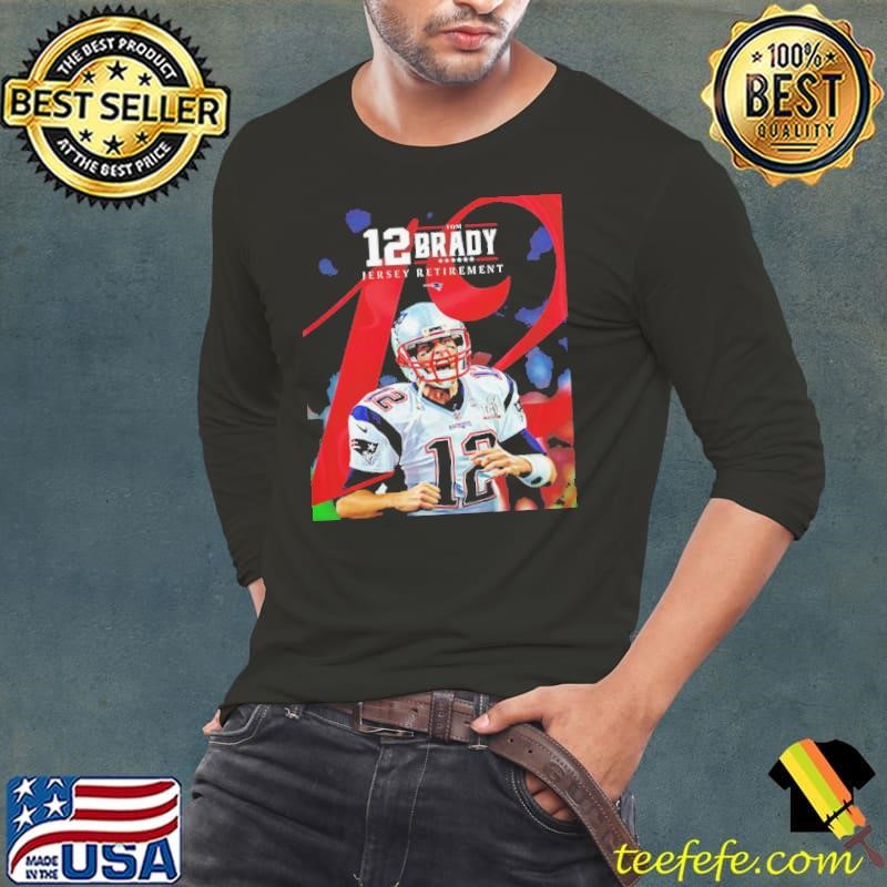 Tom Brady Number 12 New England Patriots Enshrined Forever Jersey Retirement NFL Shirt