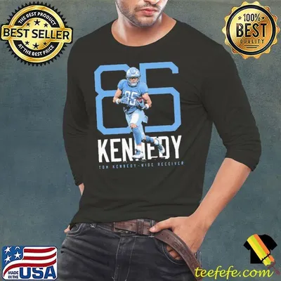 Tom Kennedy American football wide receiver for Detroit Lions Bold Number T-Shirt