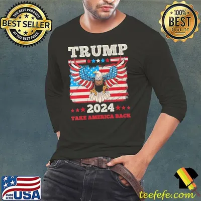 Trump 2024 Take America Back Eagle Red Stars American Flag Election T-Shirt