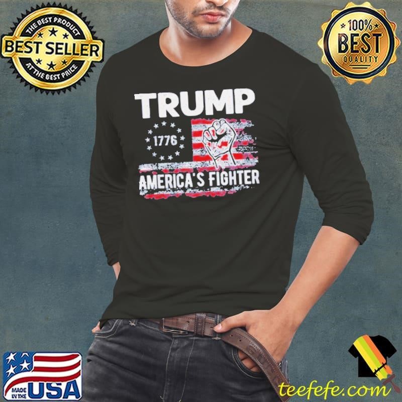 Trump AmericaS Fighter President Donald Trump Usa Flag T Long Sleeve Tee