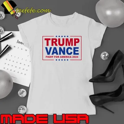 Trump Vance Fight For America 2024 Stars Election Red Line T-Shirt