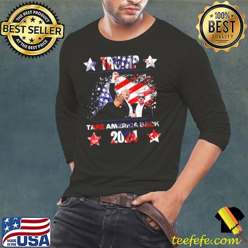 Trump take america back 2024 president trump vance usa flag T-Shirt