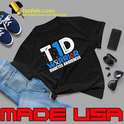 Type 1 Diabetes Warrior Diabetes Awareness T1d Warrior T-Shirt