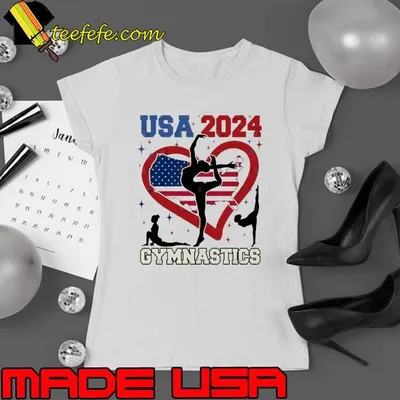 Usa Gymnastics American flag Heart Patriotic Election 2024 T-Shirt