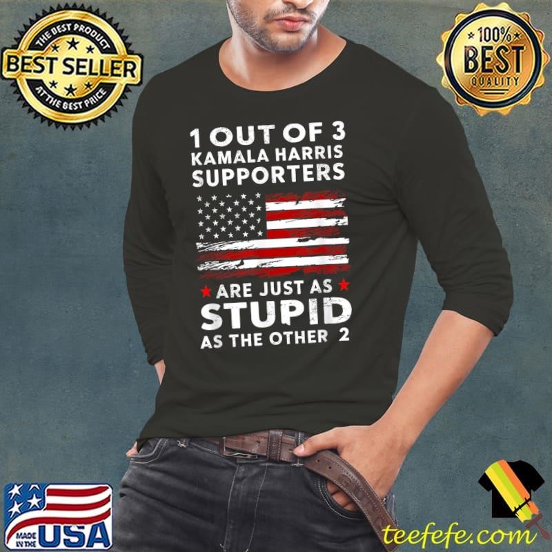 1 Out Of 3 Kamala Harris Supporters Trump At The Other American Flag Vote 2024 T-Shirt