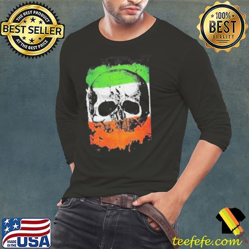 Black Label Society Irish Flag Skull shirts Long Sleeve Tee