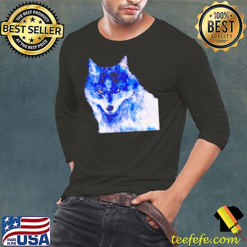 Blue Wolf Watercolor Shirt