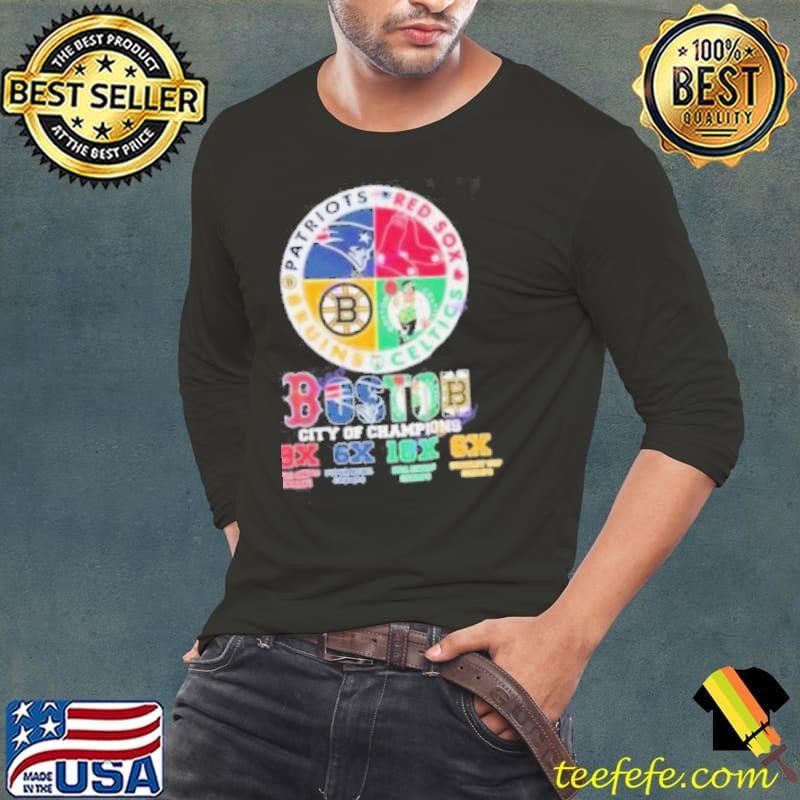 Boston Red Sox – Boston Celtics – New England Patriots – Boston Bruins Boston City Of Champions Long Sleeve Tee