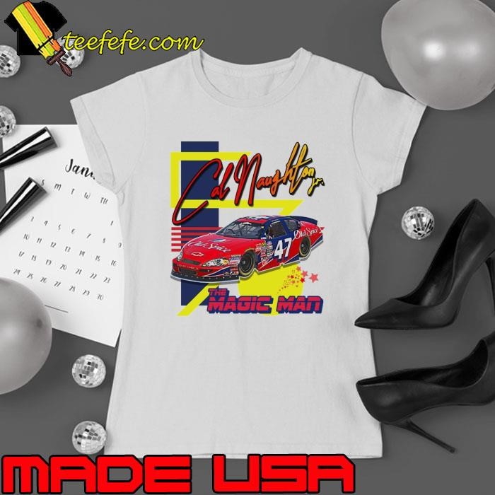 Cal Naughton Jr Car Ricky Bob American sports comedy Ladies tee