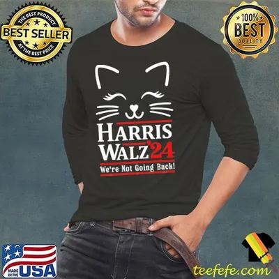 Cat Harris Walz 2024 Election We're Not Going Back T-Shirt