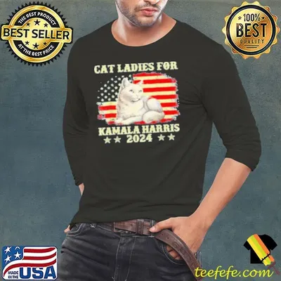 Cat Ladies For Kamala Harris The First Female President 2024 Flag America Shirt
