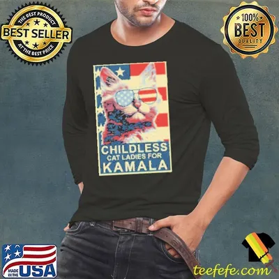 Childless Cat Lady Kamala President 2024 Shirt