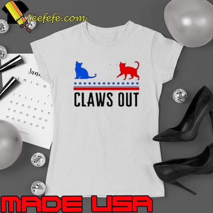 Claws Out Kamala Harris Cat Lady 2024 Feminine Women Voting Ladies tee