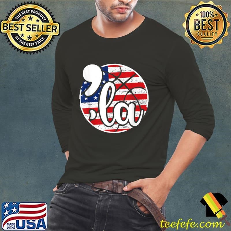 Comma La for Basketball American Flag Election 2024 T-Shirt