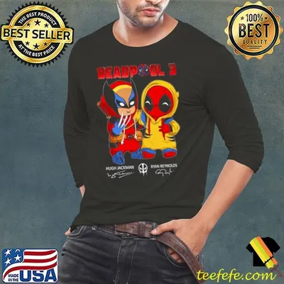Deadpool 3 Hugh Jackman and Ryan Reynolds signatures shirt
