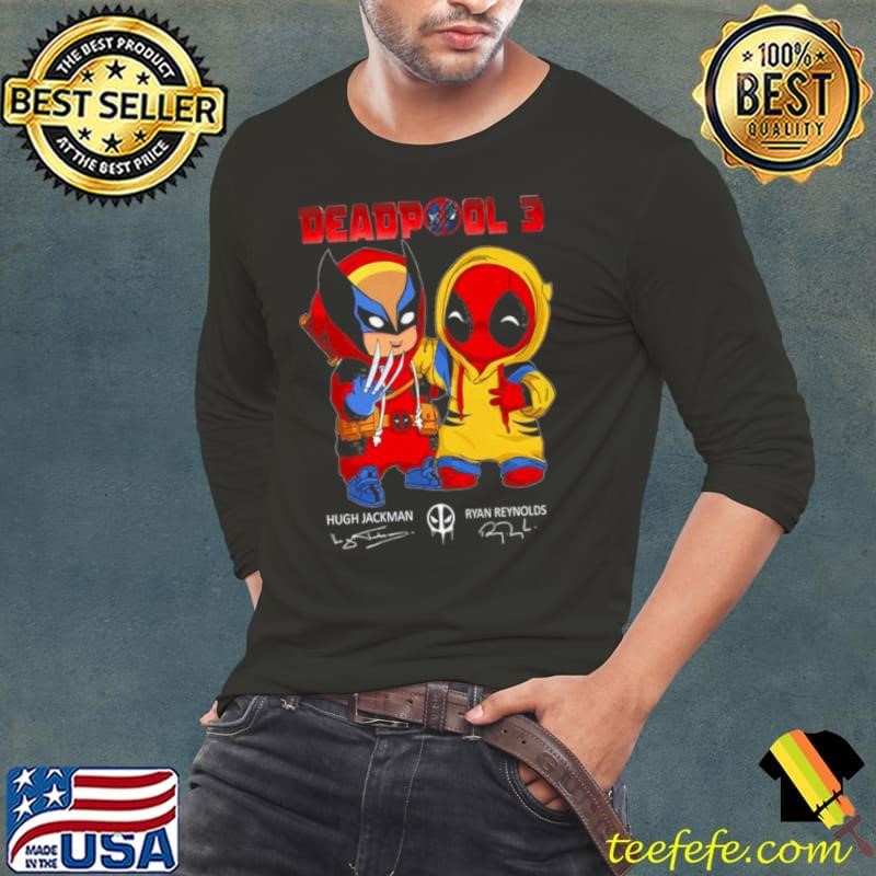 Deadpool 3 Hugh Jackman and Ryan Reynolds signatures shirt