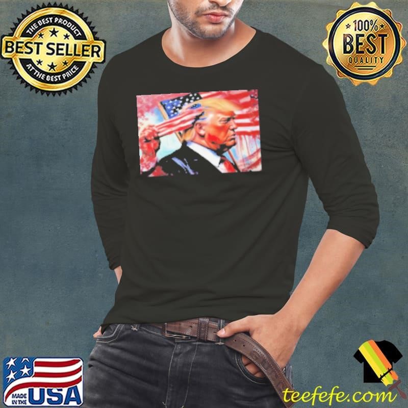Death Nyc Graffiti Pop Art Donald Trump America Flag Trump Shot Shirt