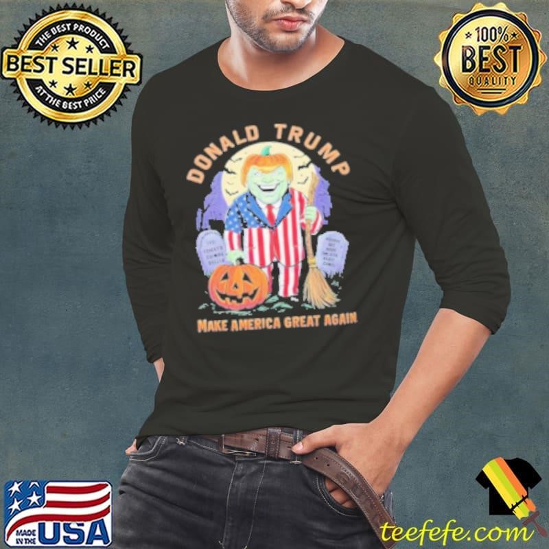 Donald Trump Make America Great Again Halloween Trump Design Long Sleeve Tee