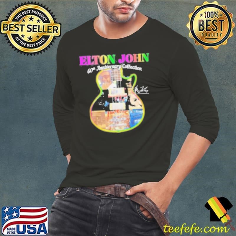 Elton John Guitar Band 60Th Anniversary Collection Signatures Shirt