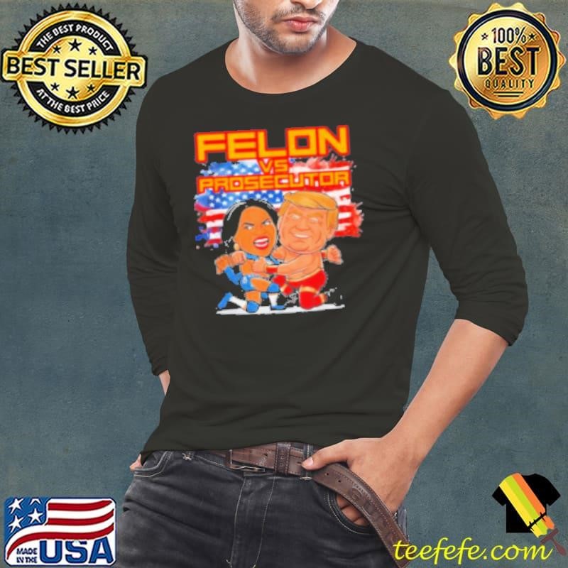 Felon Vs Prosecutor Funny Kamala Harris Vs Trump Comic Battle For Usa President Shirt