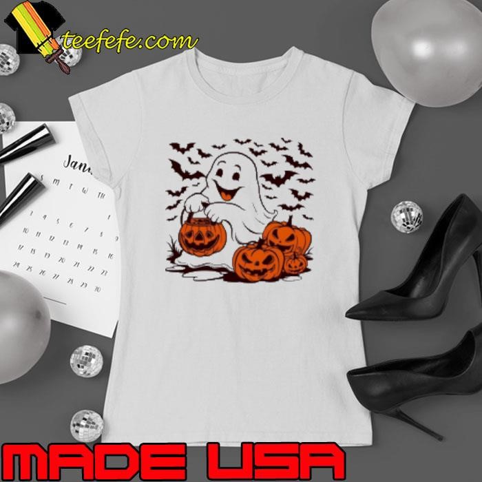 Ghost Halloween Party Fall Pumpkin Ladies tee