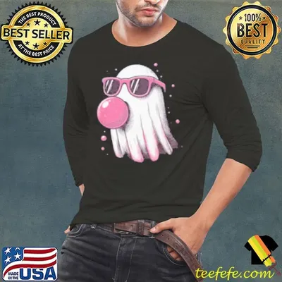Halloween Cute Ghost Print Casual Shirt