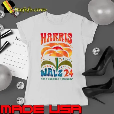 Harris Walz 2024 For A Brighter Tomorrow Retro Flower T-Shirt