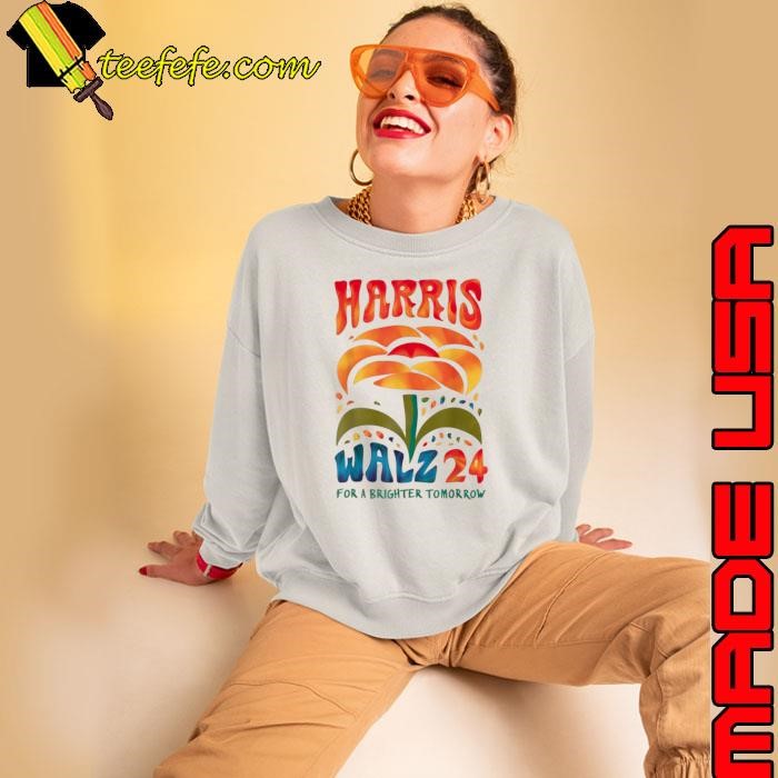 Harris Walz 2024 For A Brighter Tomorrow Retro Flower Sweatshirt