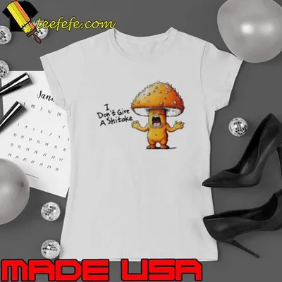 I Don'T Give A Shitake Angry Mushroom Distressed Shirt
