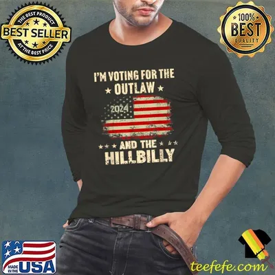 I'm Voting For the Outlaw and the Hillbilly 2024 American Flag Stars T-Shirt
