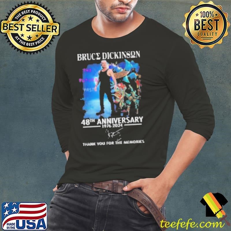 Iron Maiden The Future Past World Tour 2024 Bruce Dickinson 48Th Anniversary 1976 2024 Thank You For The Memories Signature TShirt